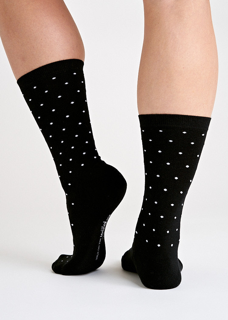 Wijld Woodsocks Punkte Socken Schwarz Lyocell Gr. 43-46