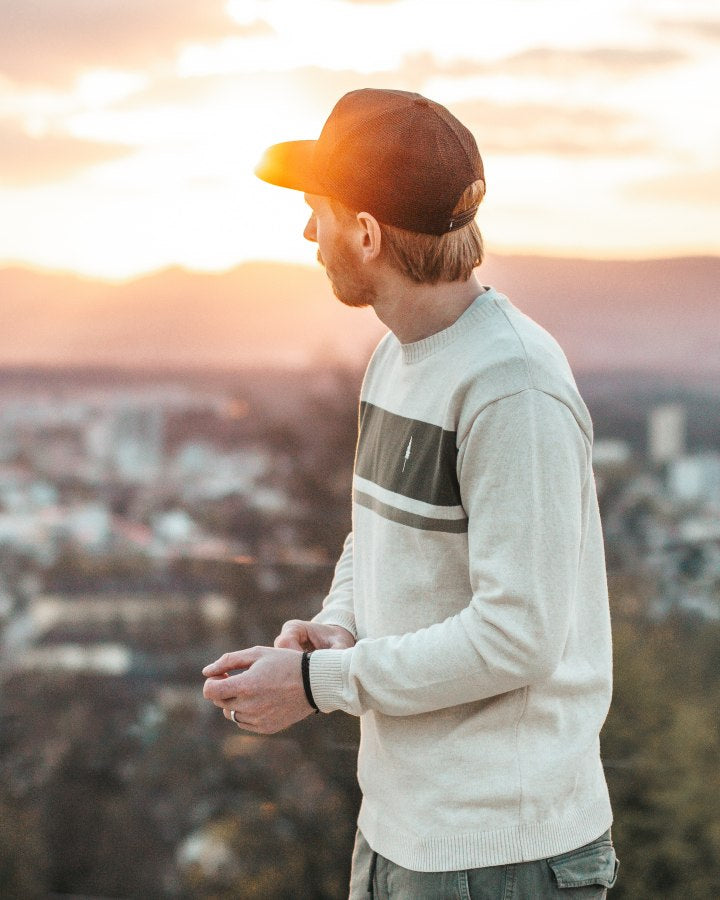 NIKIN TreePullover Knitted Stripes Pullover Raw-Olive Bio