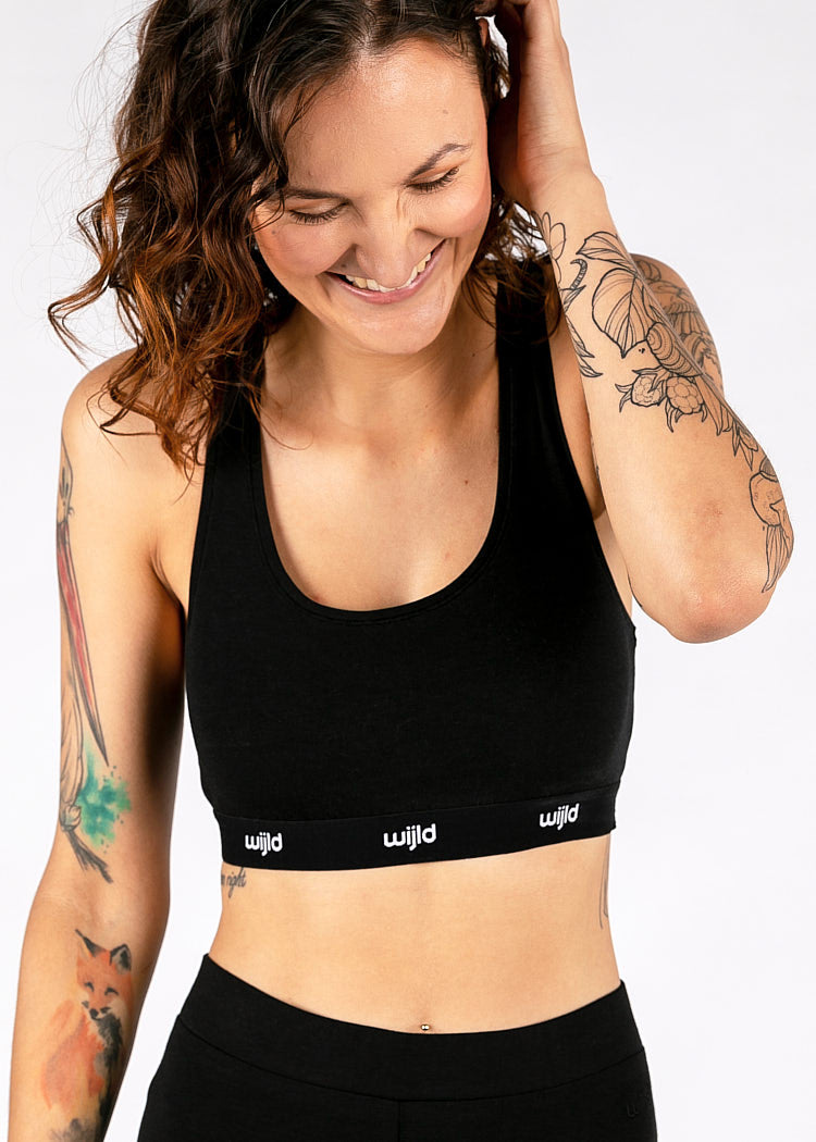 Wijld Damen Bustier Black Lyocell ohne Bügel