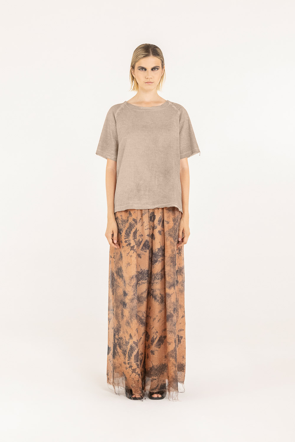 Sanctamuerte T-Shirt Ampia Shirt Musselin-Baumwolle weit