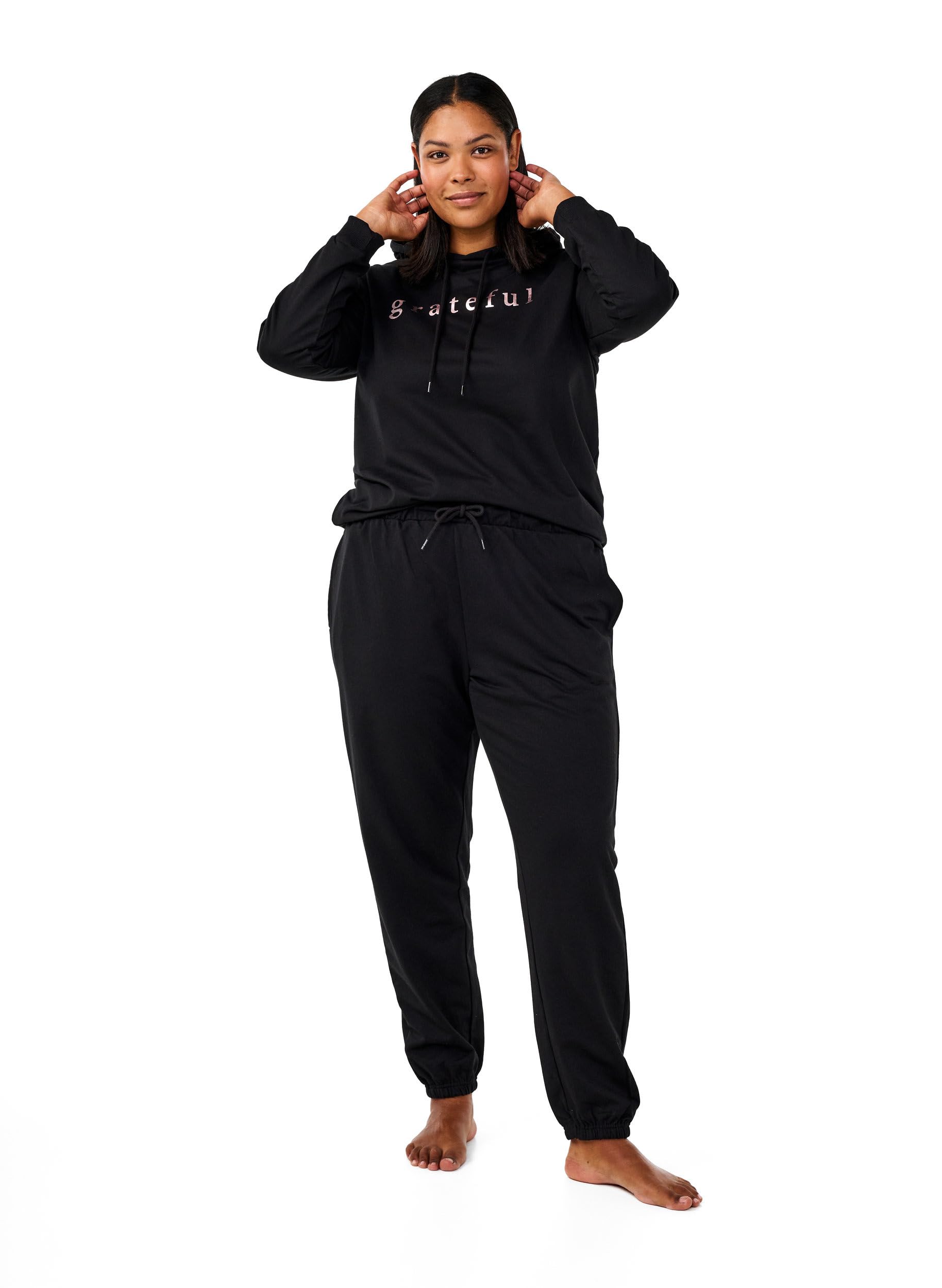 Zizzi Sweats Jogginghose Sweathose Große Größen Baumwolle Taschen