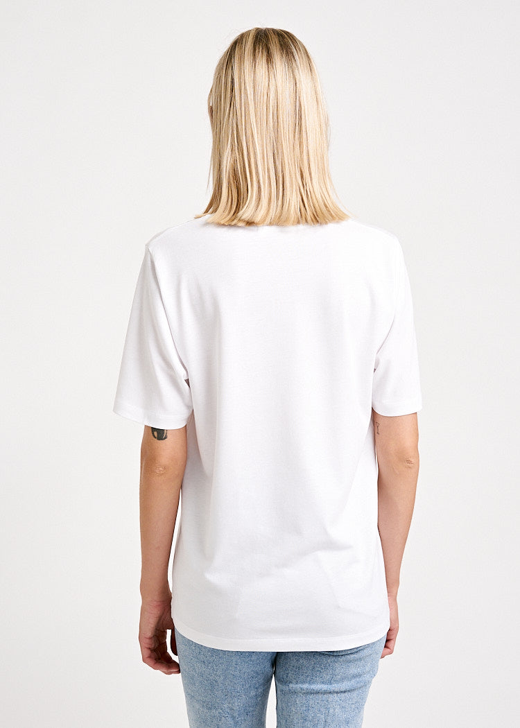Wijld Tilda T-Shirt Damen Bright White Longer Sleeve Lyocell