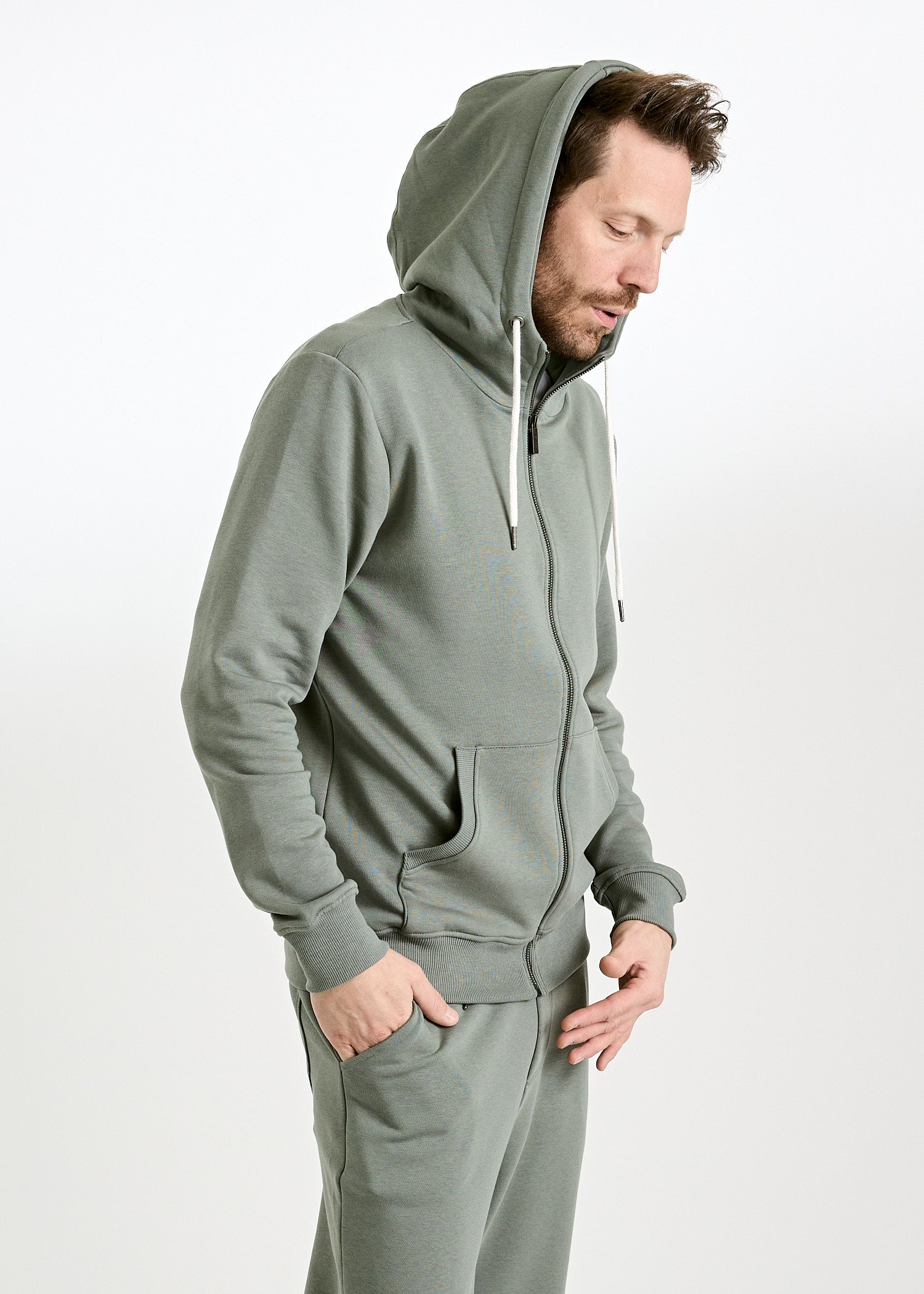 Wijld Sweatjacke Leon Jacke Herren Agave Green Bio