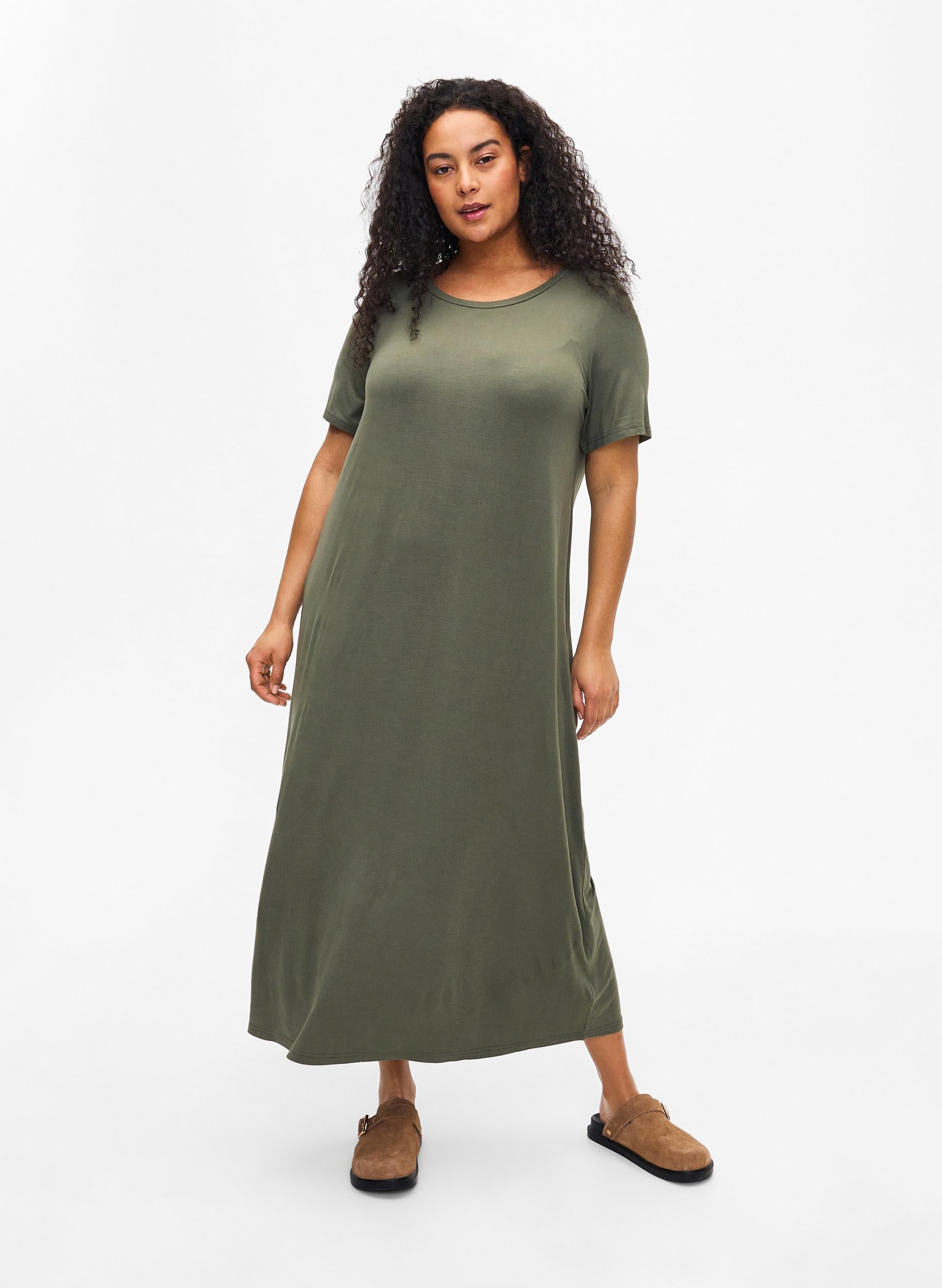 Zizzi Dresses Kleid Viskose kurze Ärmel 7/8 Länge