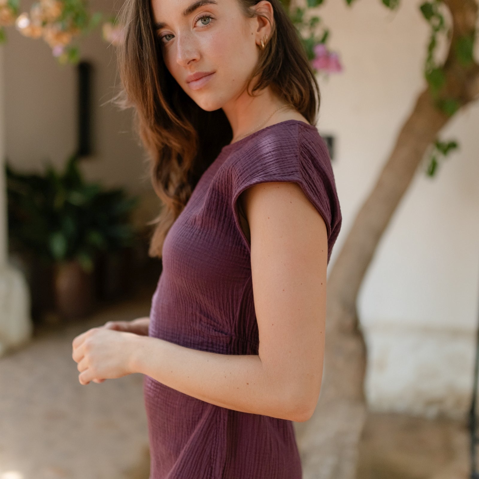 NORDLICHT Jule Musselin Kleid Bio-Baumwolle Rot