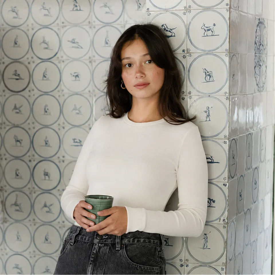 Nordlicht Lica Ripp Langarmshirt Weiß Bio-Baumwolle
