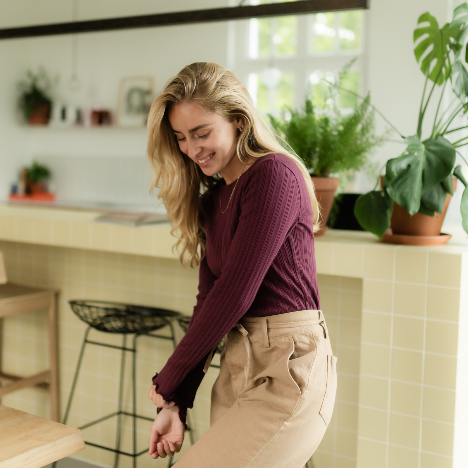NORDLICHT Maja Langarmshirt Cherry Bio-Baumwolle