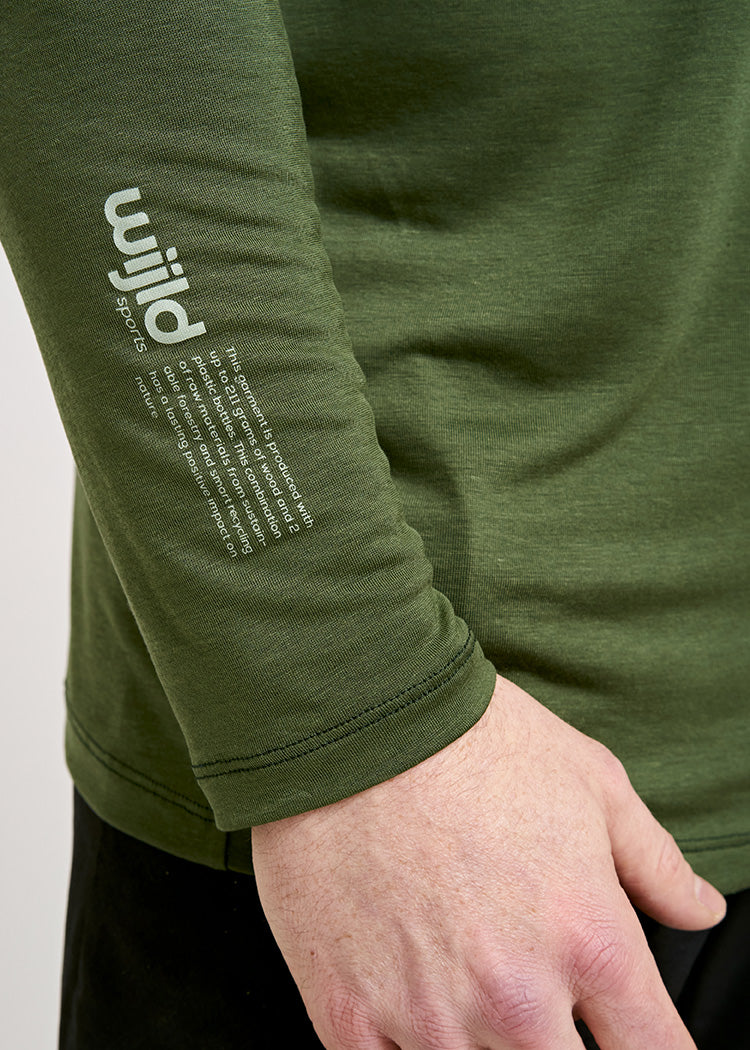 Wijld Longsleeves Sport Langarmshirt Herren Olive Lyocell