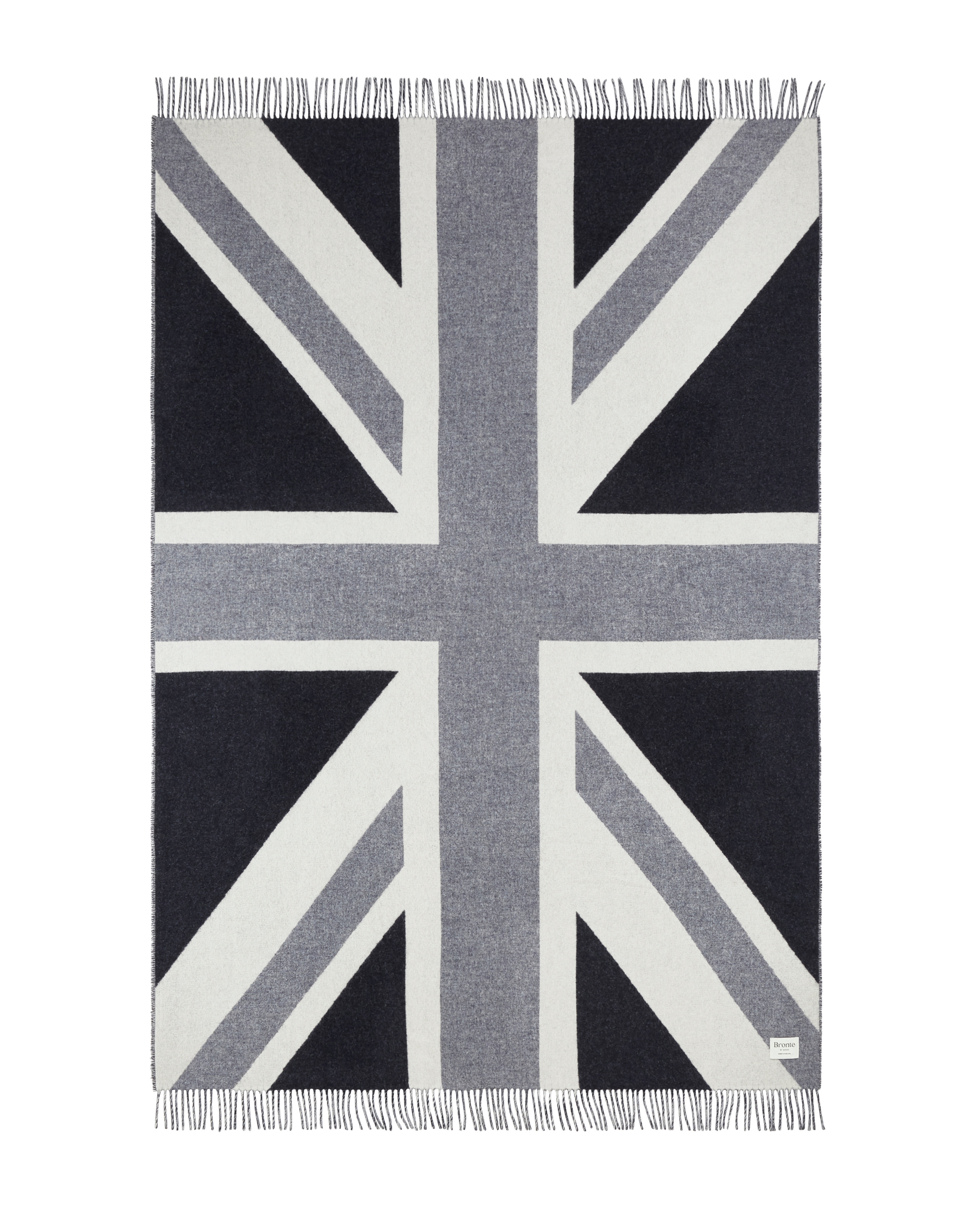 Peregrine Accessories Grey Union Jack Wool Blanket Decke Grau