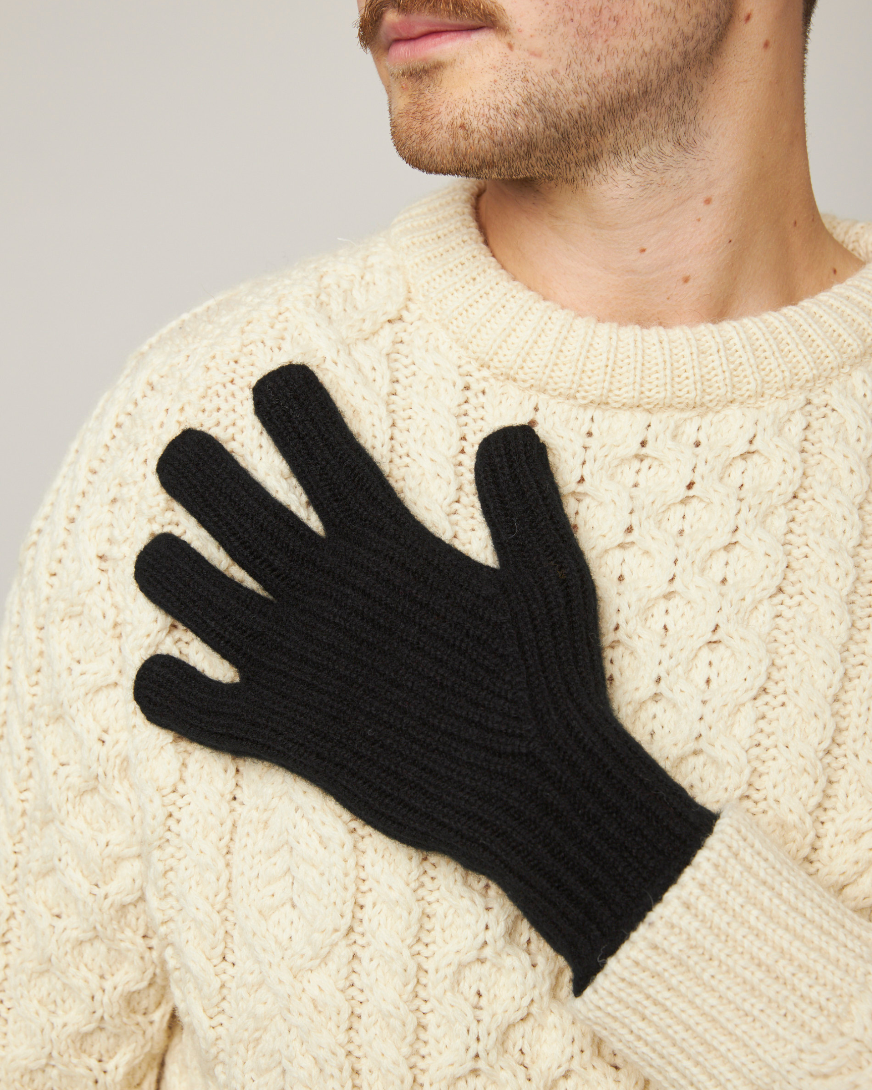 Peregrine Porter Handschuhe Black Lammwolle Herren