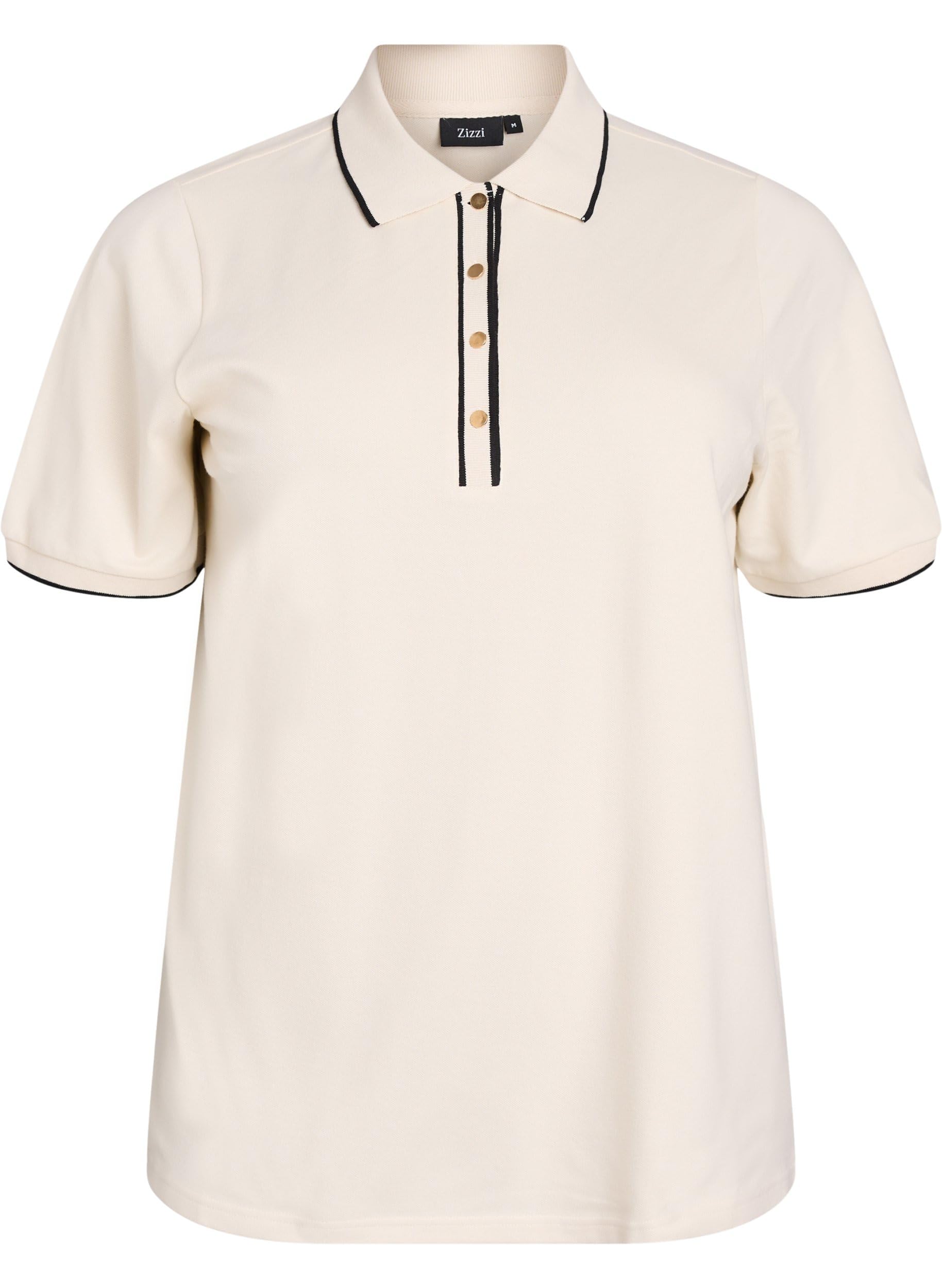 Zizzi Poloshirt Kurzarm Baumwolle Große Größen 42-60