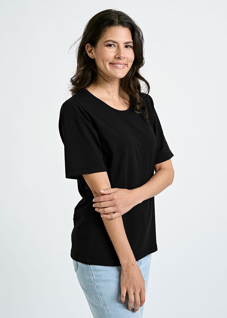 Wijld Tilda Black WoodShirt Damen Lyocell Basic