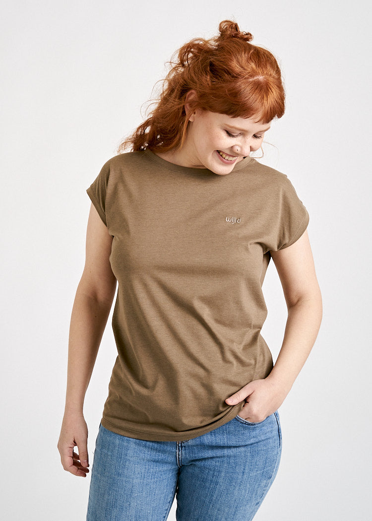 Wijld Elena WoodShirt Damen Shiitake Slim Lyocell Bio