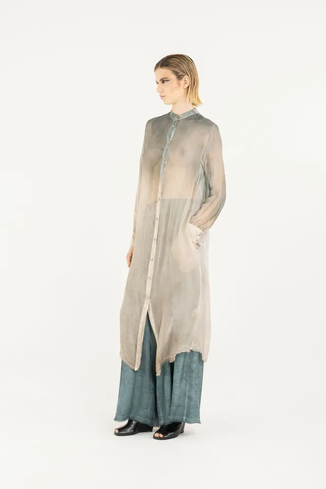 Sanctamuerte Abiti Chemisier Collo Coreano Hemdkleid Viskose