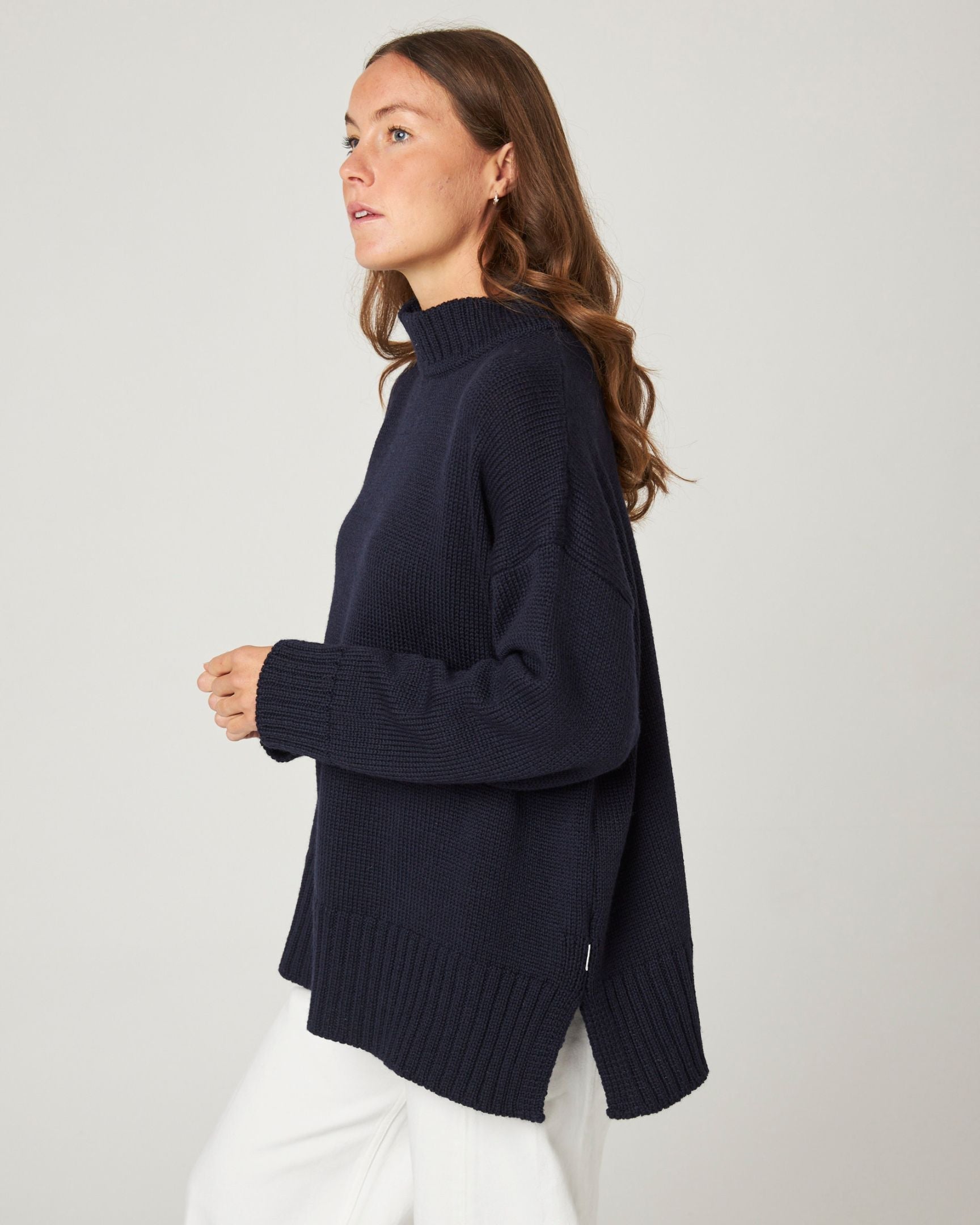Peregrine Bearing Full Jumper Damen Navy M Merinowolle