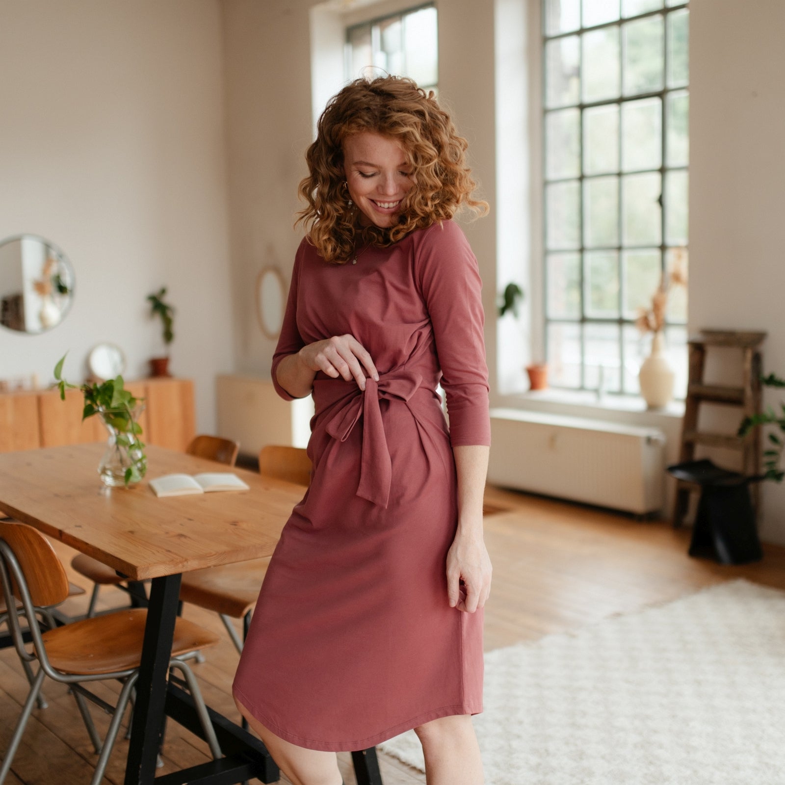 Nordlicht Greta Jersey Wickelkleid Langarm Damen Bio