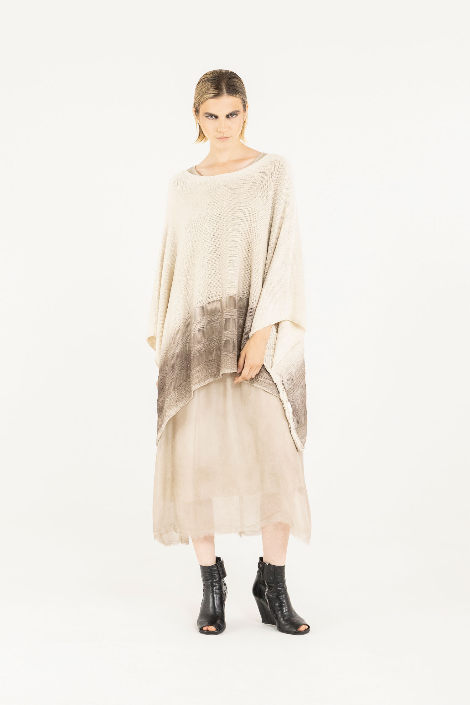 Sanctamuerte Maglieria Poncho Strickponcho Baumwolle