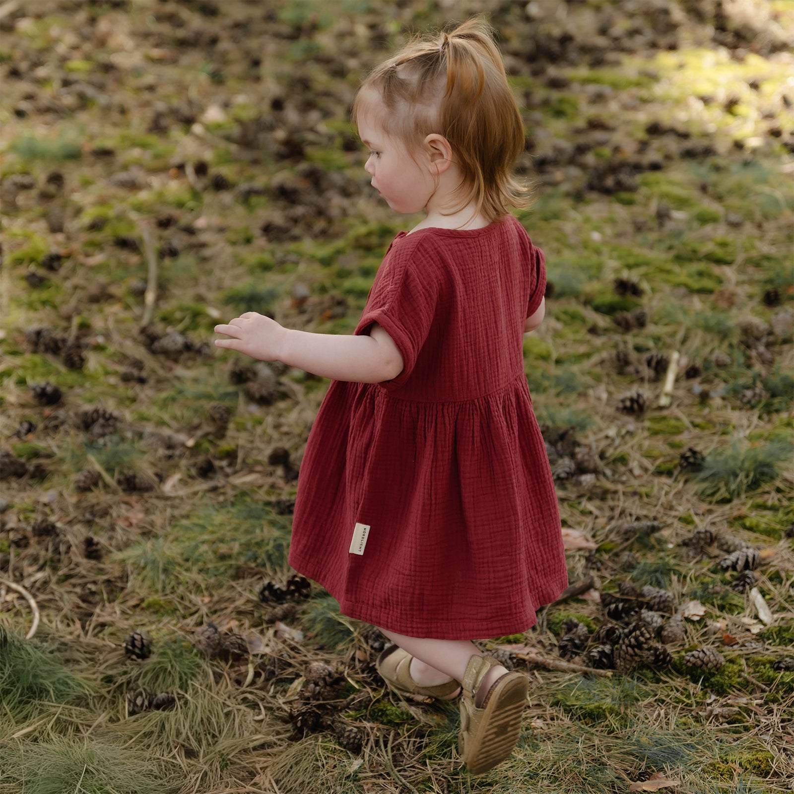 NORDLICHT Kleider Alma Kinder Musselin Kleid rot