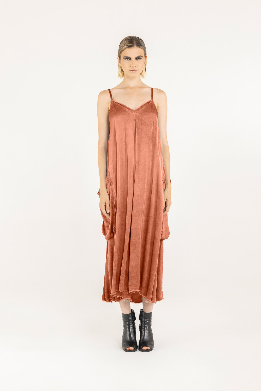 Sanctamuerte Abiti Sottoveste Kleid Viskosesatin Cargo