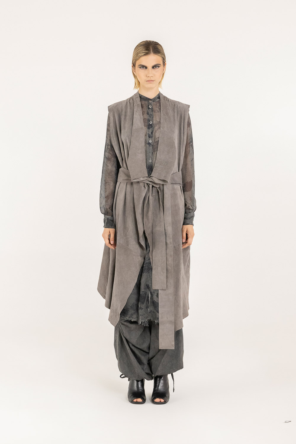 Sanctamuerte Capispalla Gilet Lungo Weste Camoscio