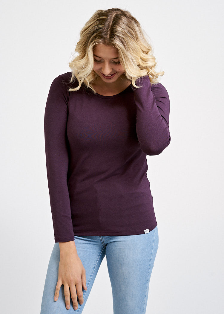 Wijld Maya Langarmshirt Lyocell Plum Perfect