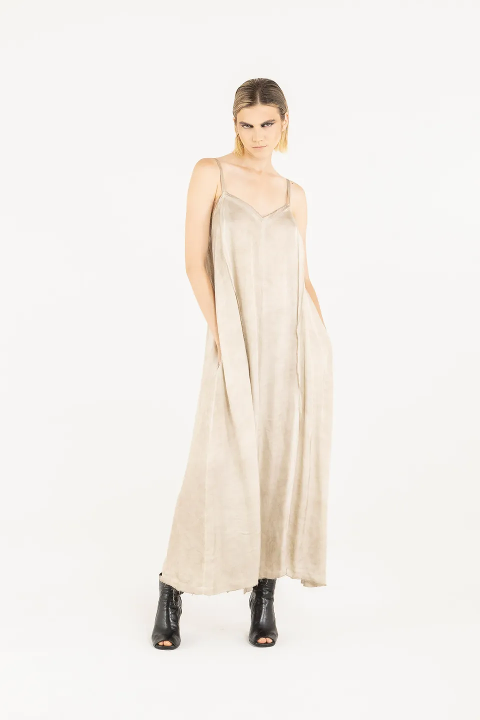 Sanctamuerte Abiti Salopette Overall Viskose Satin Weit