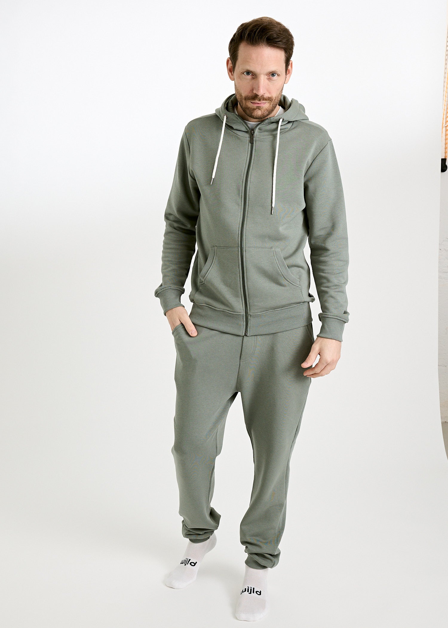 Wijld Sweatjacke Leon Jacke Herren Agave Green Bio