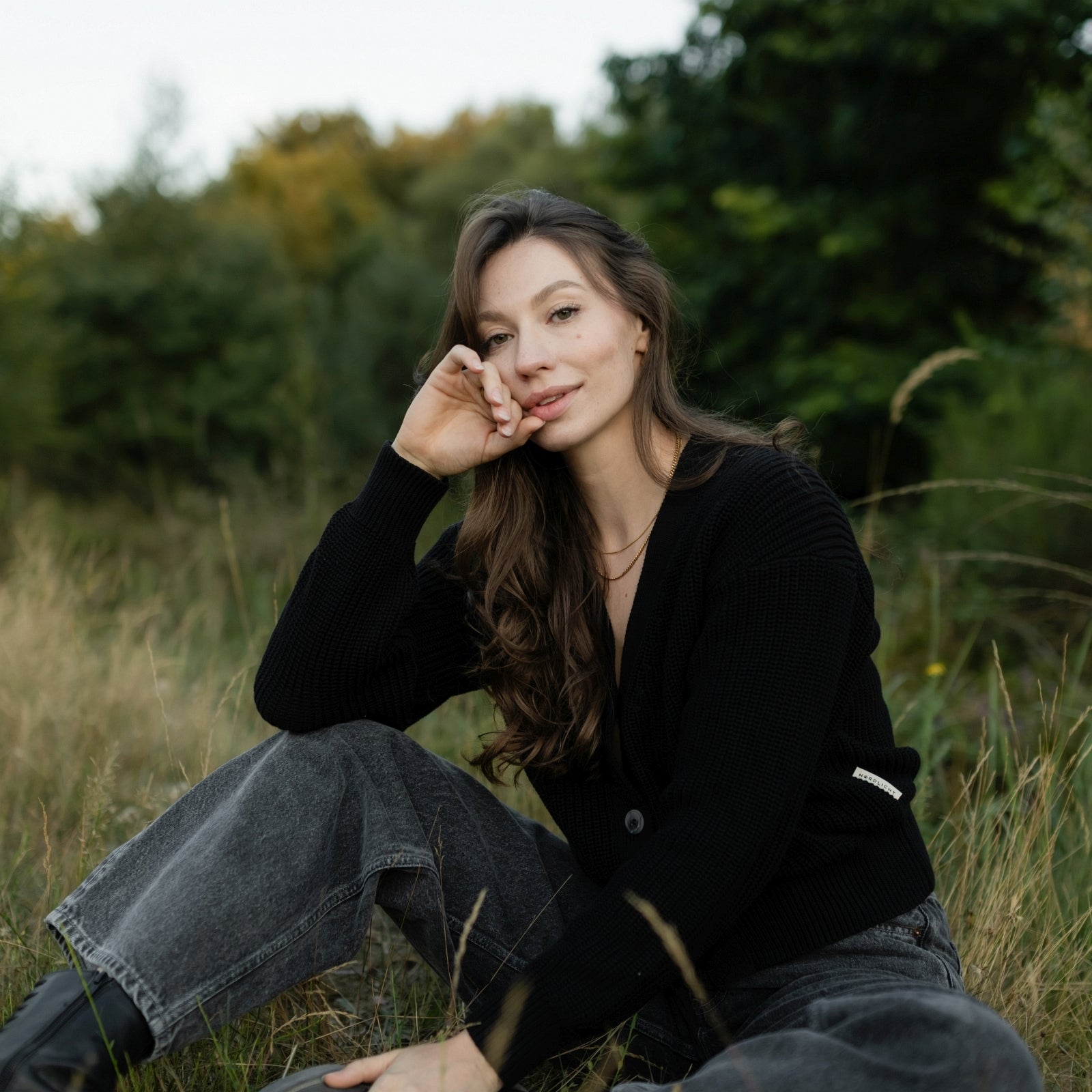 Nordlicht Marla Strickjacke Schwarz Bio-Baumwolle