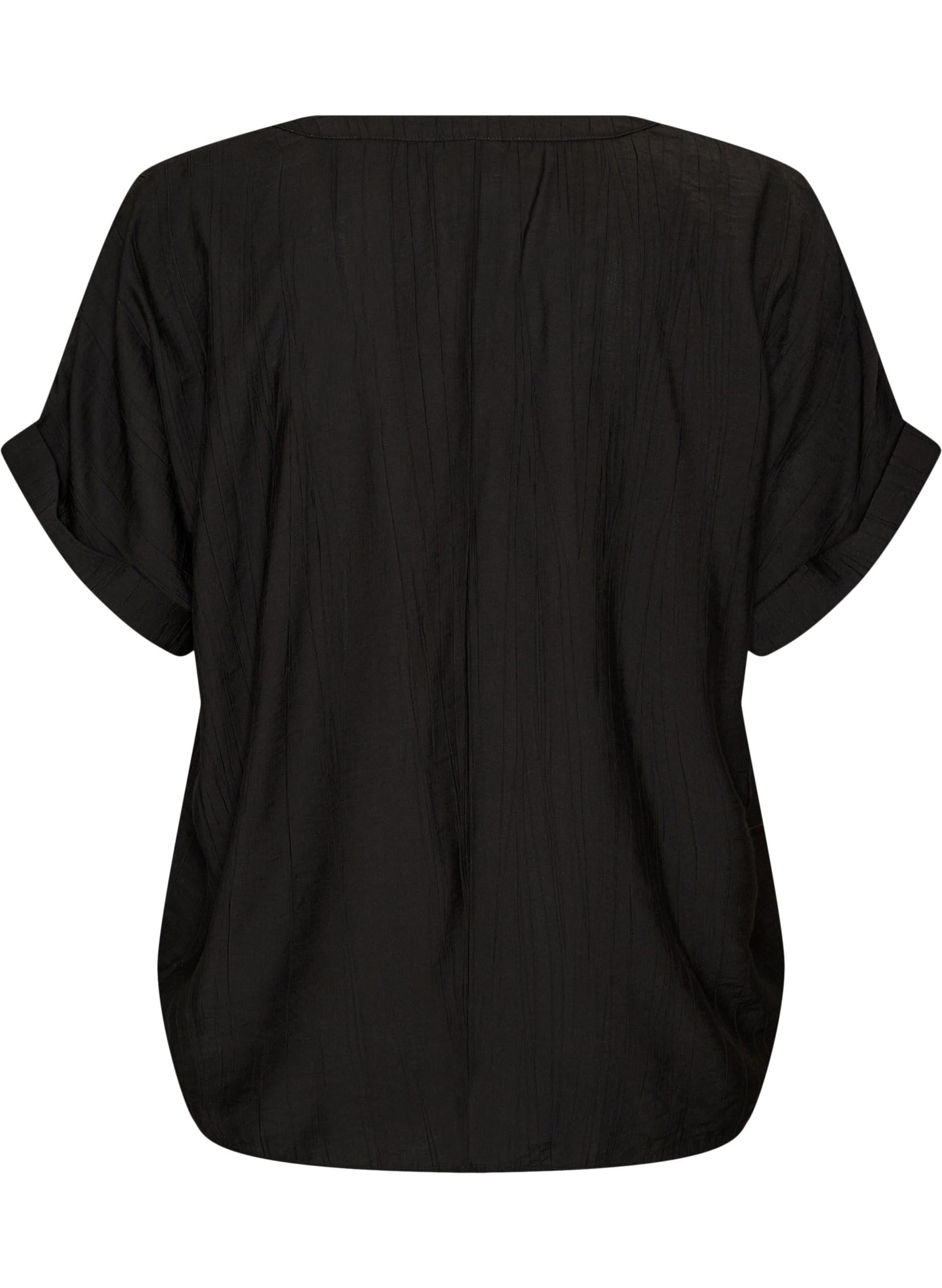 Zizzi Bluse Viskose Damen Knopfbluse Coca Mocha