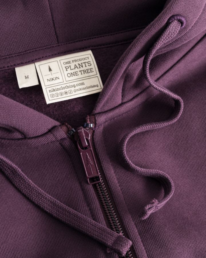NIKIN TreeHoodie Jacket Women Hoodie Deep Purple Bio-Baumwolle