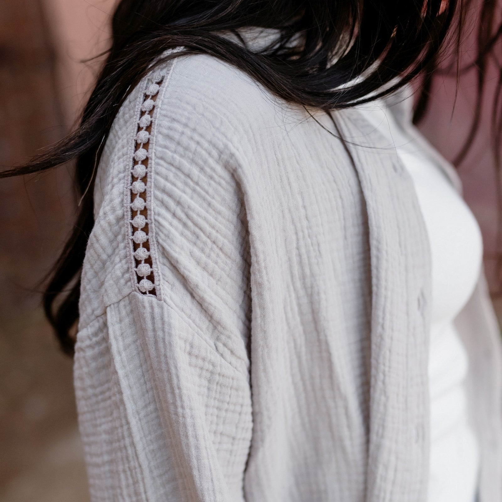NORDLICHT Blusen Oversize Musselin Bluse Mia Natur Bio