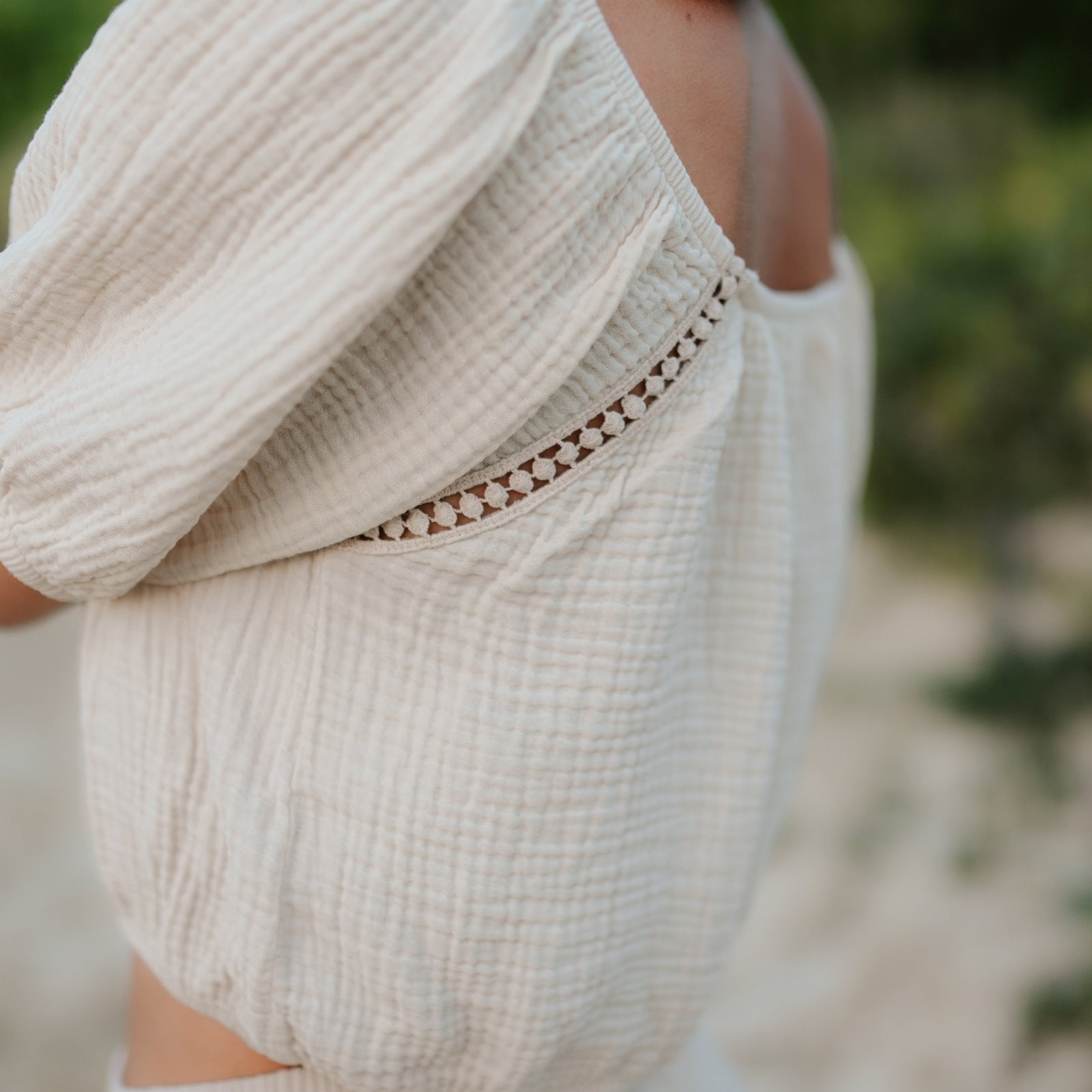 Nordlicht Mailin Musselin Crop Top Rüschen