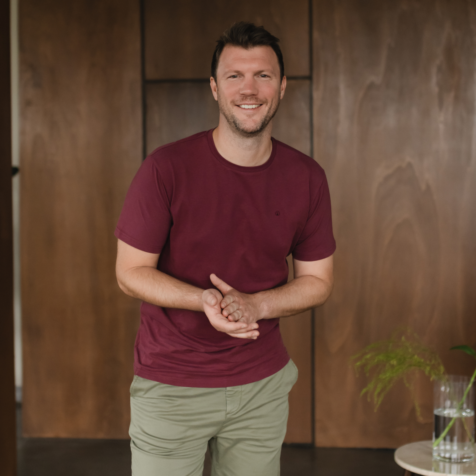NORDLICHT Finn T-Shirt Herren Rot Bio-Baumwolle