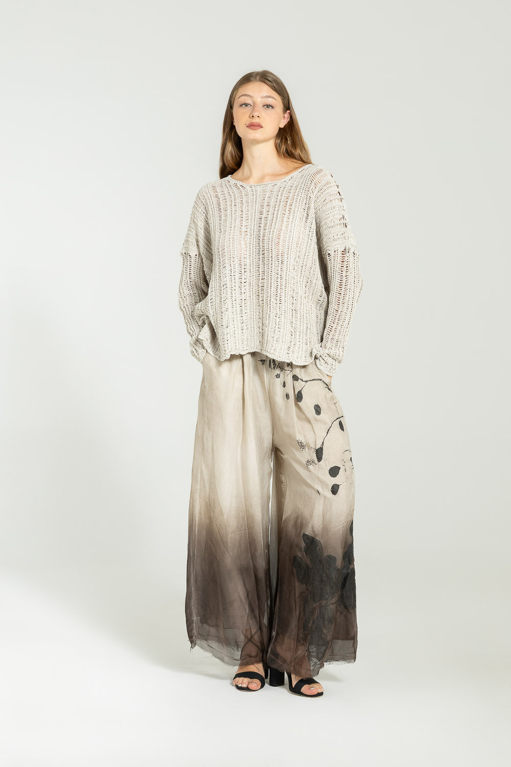 Sanctamuerte Maglieria Pullover Rundhals Baumwolle Weit