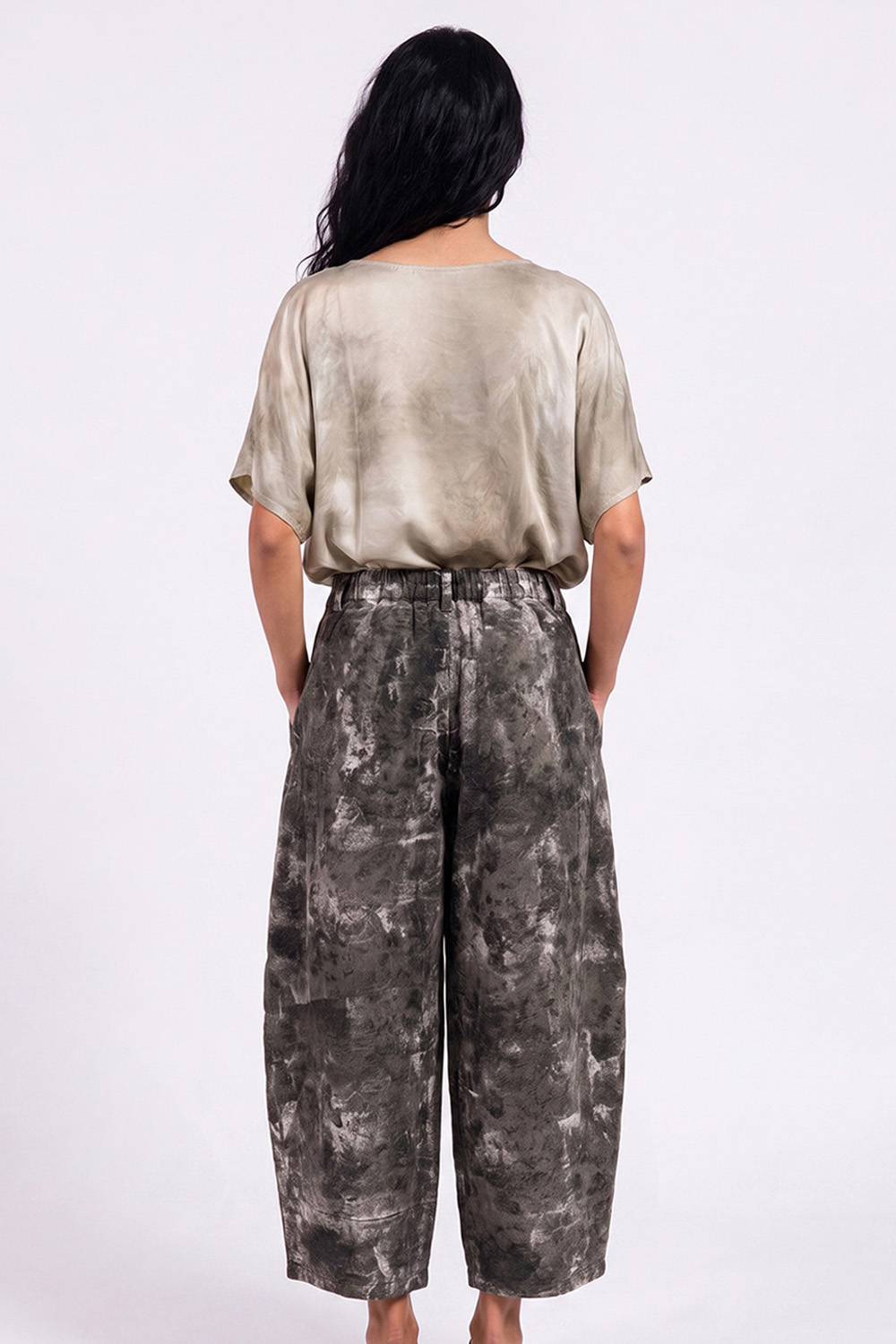 Sanctamuerte Pantaloni Pantalone Floreale Grigio Hose Balloon Grau