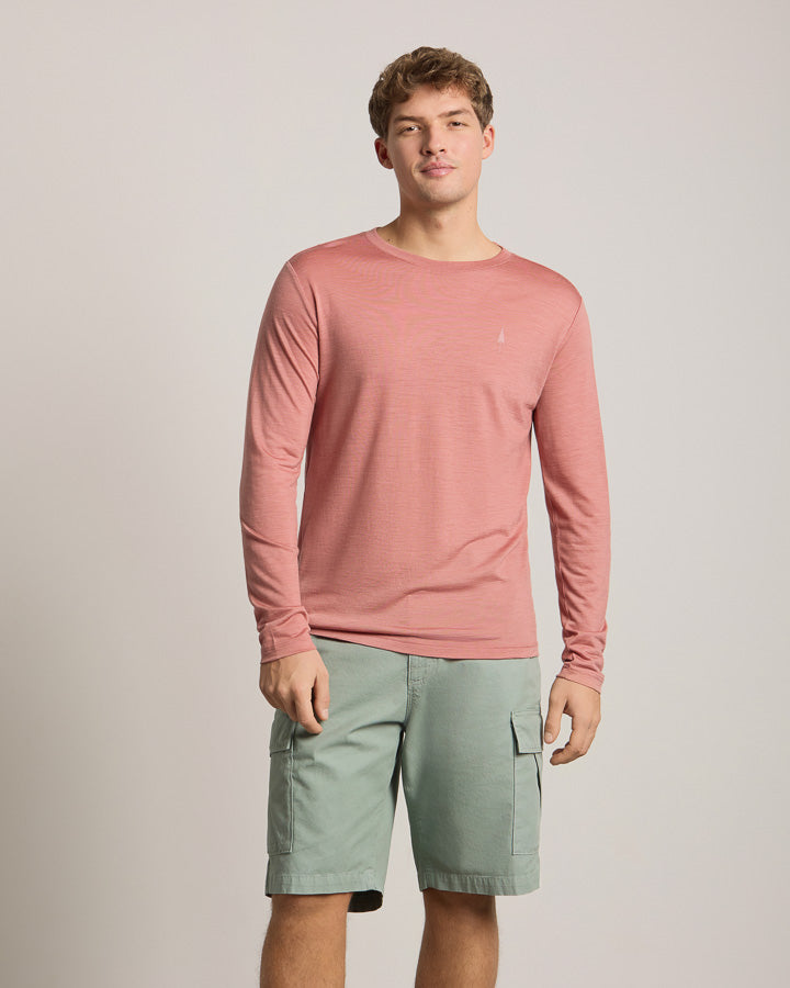 NIKIN TreeShirt Longsleeve Wool Slim Langarmshirt Salmon Rose Mel