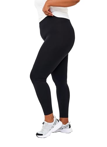 Zizzi Leggings Damen Nahtlos Basic Lang Stretch Gr. 54-56