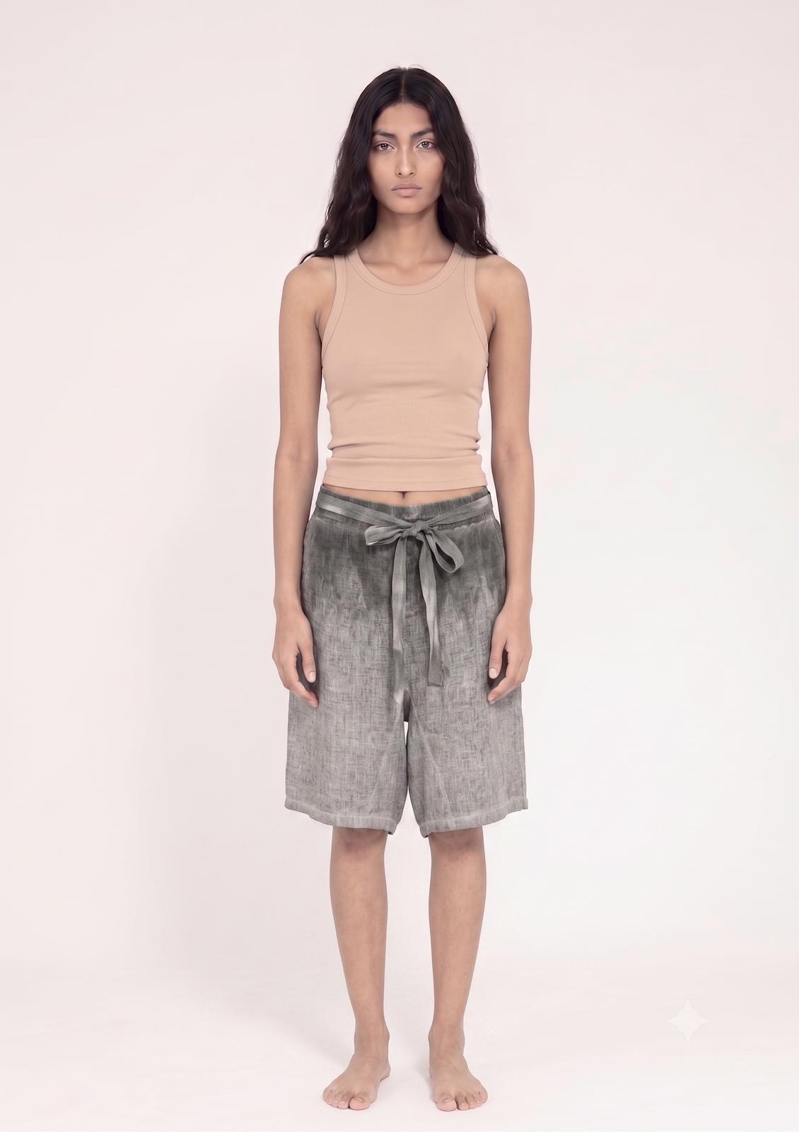 Sanctamuerte Pantaloni Bermuda Shorts Leinen Degradé
