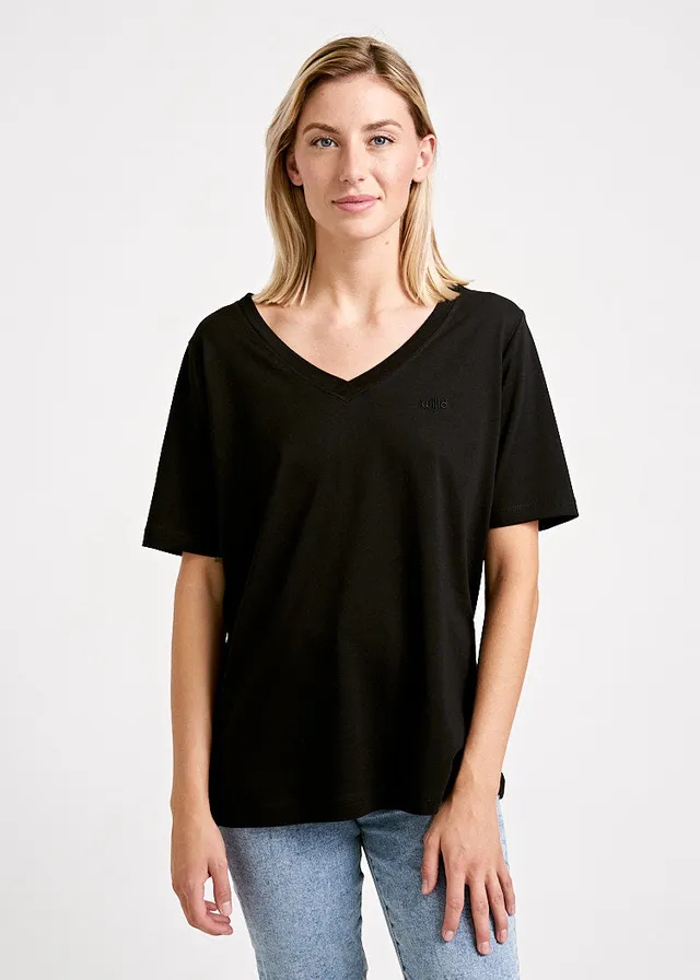 Wijld WoodShirt Frida Damen T-Shirt Black Bio-Lyocell