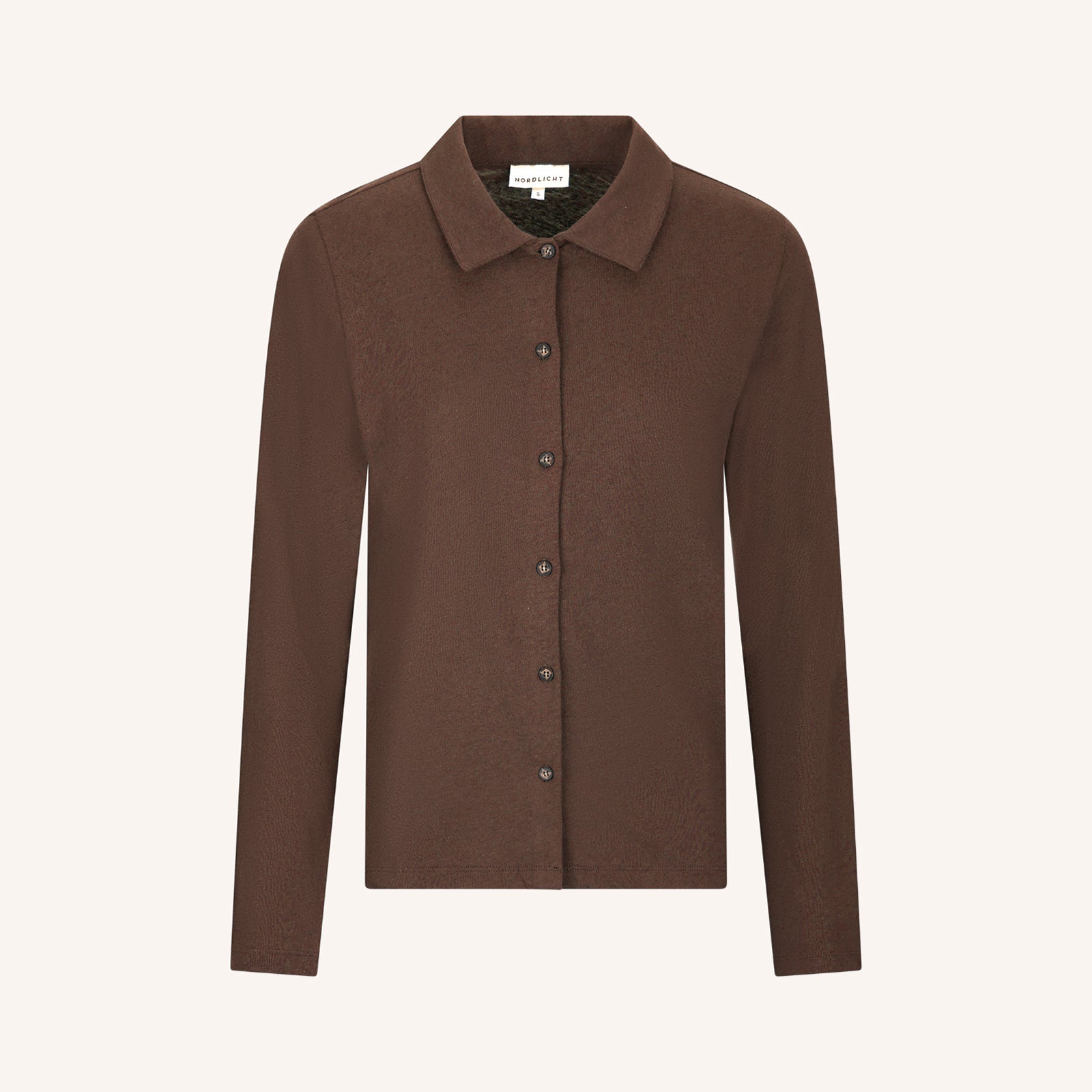 Nordlicht Sara Jersey Bluse Braun Leinen Regular
