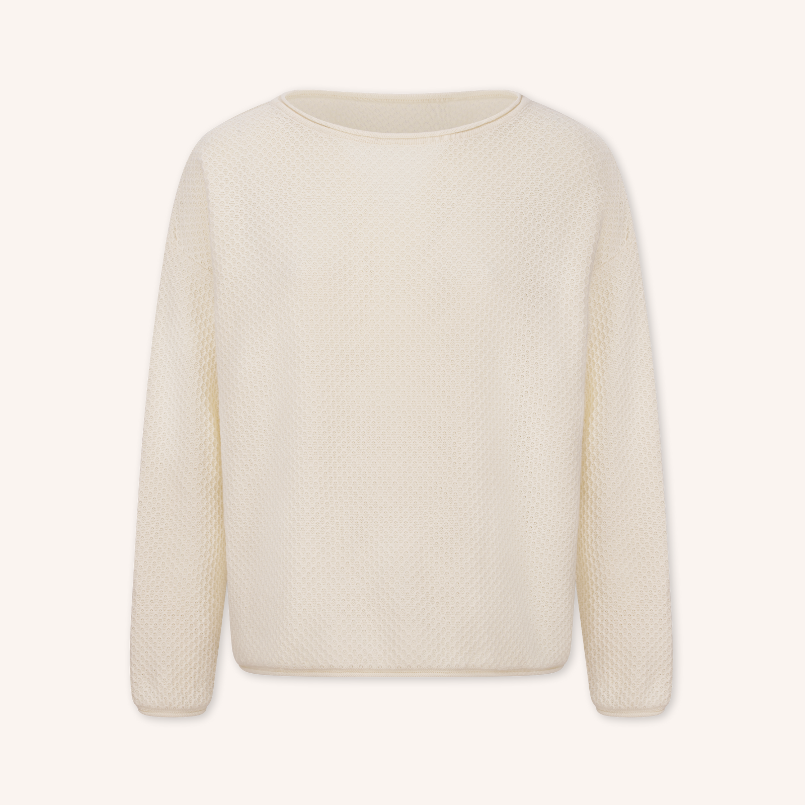 Nordlicht Viola Pullover Struktur Waffeloptik Recycling-Baumwolle