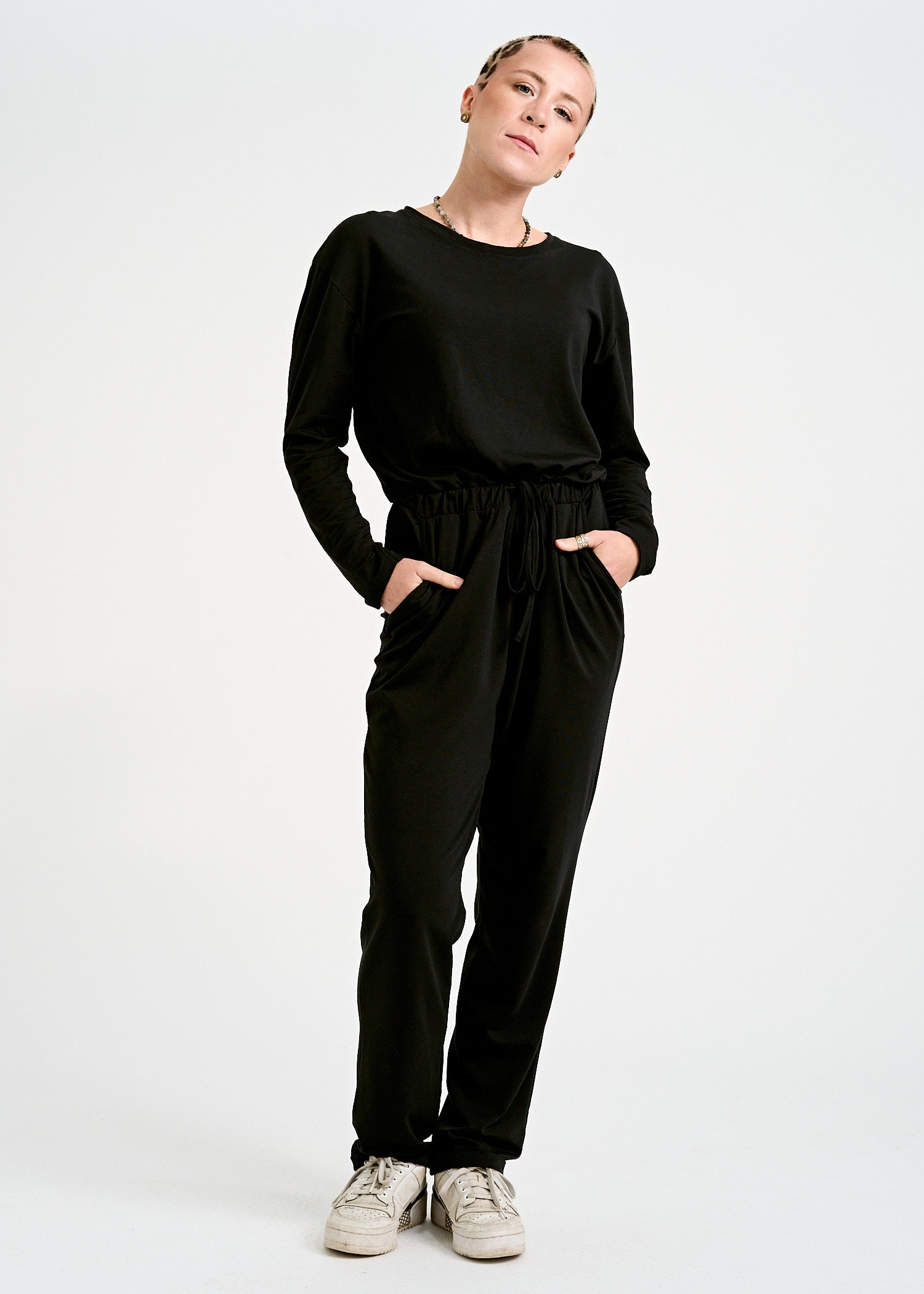 Wijld Jersey Jumpsuit Ruth Black Damen Overall Elasthan