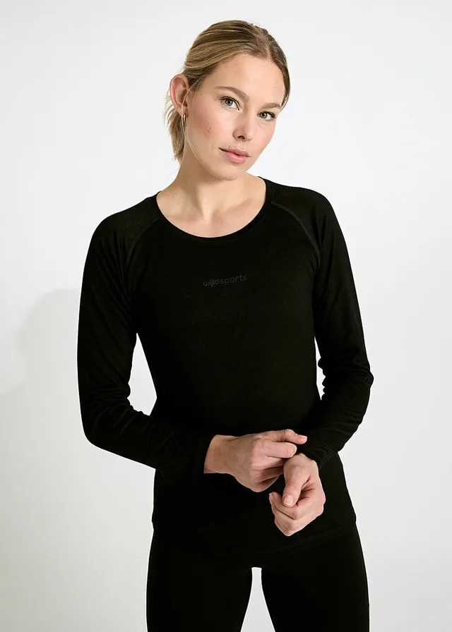Wijld Nellie Black Gray Damen Langarmshirt Sport