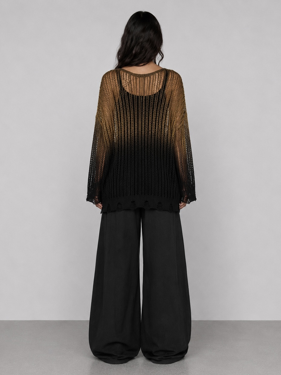 Sanctamuerte Maglieria Maxi Maglia Over Pullover V-Ausschnitt
