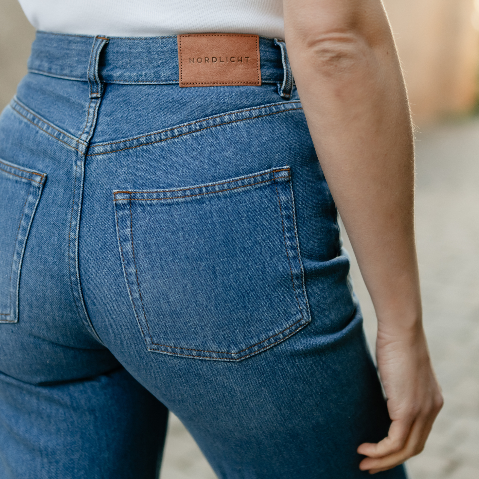NORDLICHT Dilja Jeans Hose blau High Waist Bio-Baumwolle