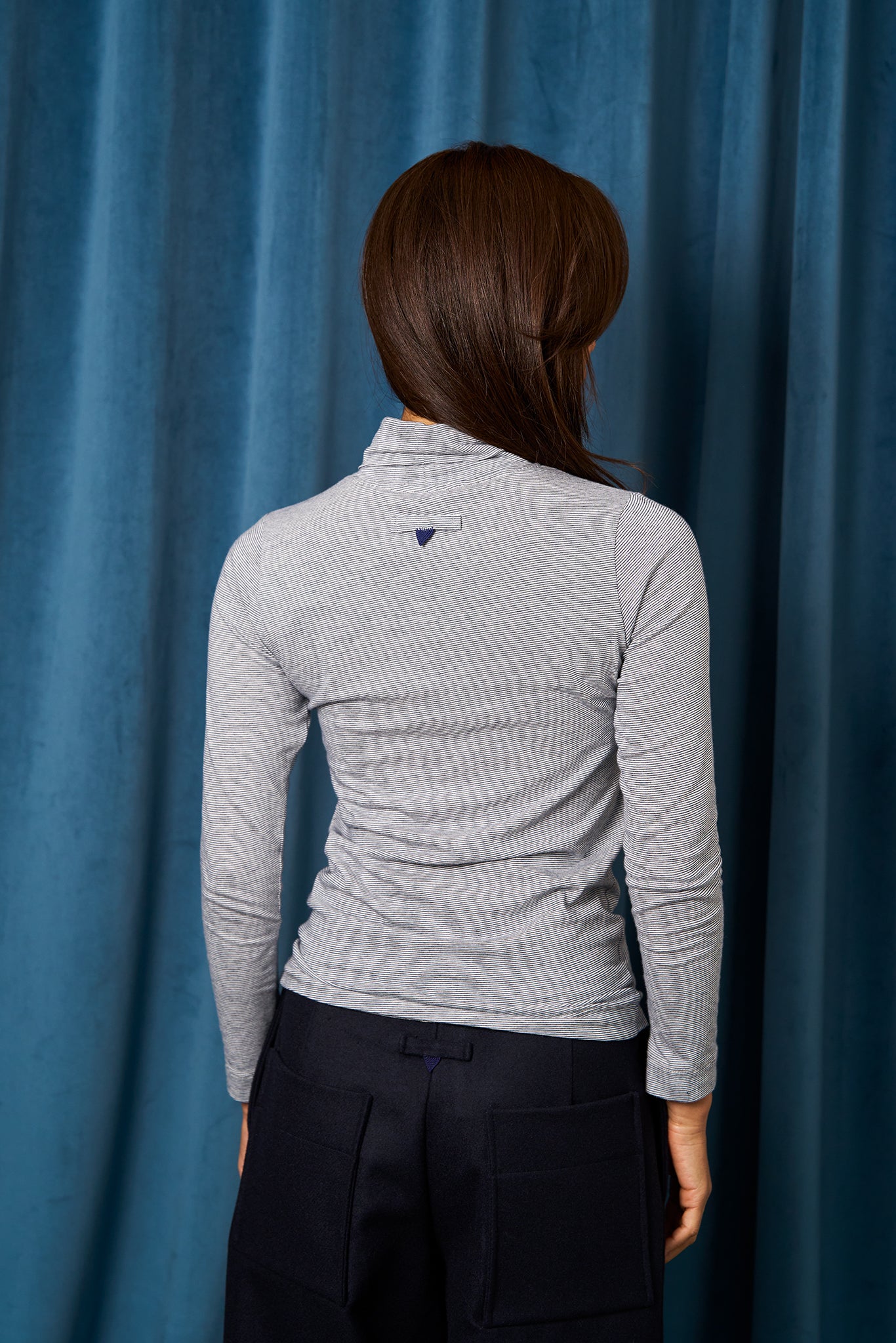 Christiane Strobel Oberteile THERESA Rollkragen-Shirt Naturblau