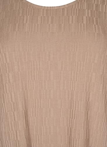 Zizzi Kleid Struktur 3/4-Ärmel Rundhals kurz