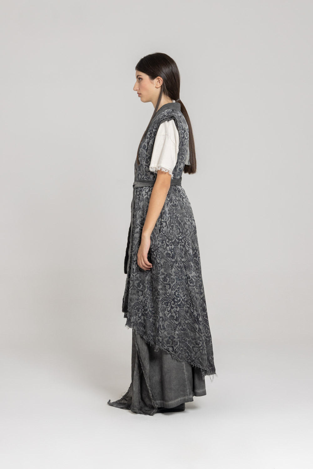 Sanctamuerte Capispalla Gilet Reversibile Weste Leinen Wende