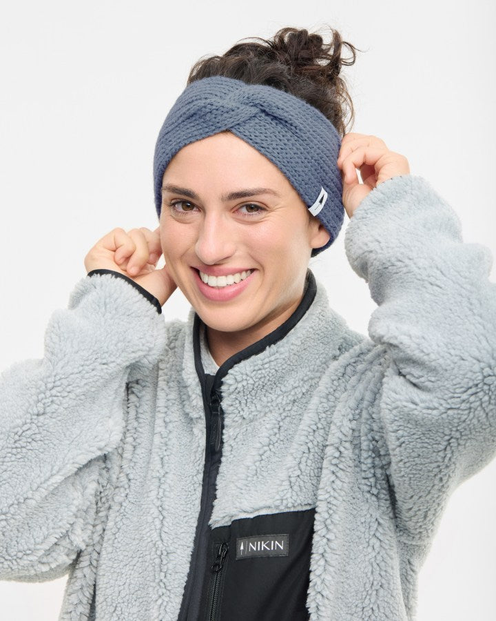 NIKIN TreeHeadband Stirnband Steel Blue Strick Damen