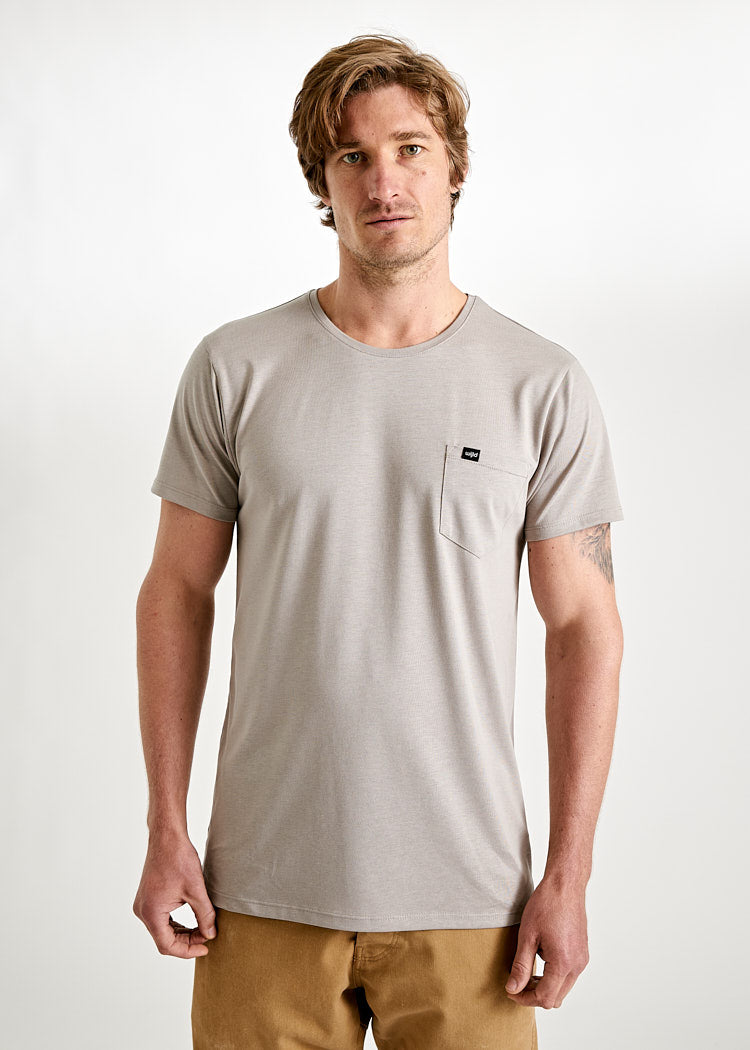 Wijld Alex Pocket Moon Rock T-Shirt Brusttasche Holz
